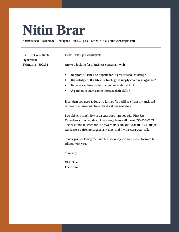Resume cover letter for unsolicited resume